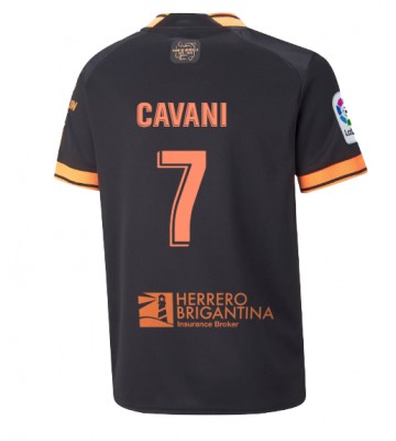 Valencia Edinson Cavani #7 Bortatröja 2022-23 Korta ärmar